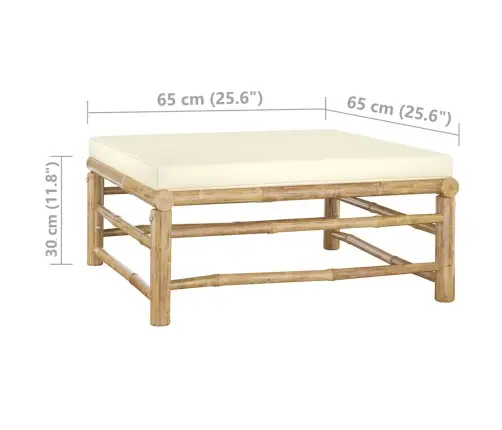 5-Daļīgs Dārza Atpūtas Mēbeļu Komplekts Ar Matračiem, Bambuss Vidaxl