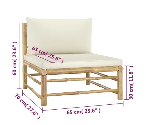 4-Daļīgs Dārza Atpūtas Mēbeļu Komplekts Ar Matračiem, Bambuss Vidaxl