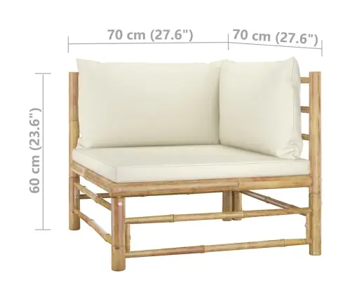 5-Daļīgs Dārza Atpūtas Mēbeļu Komplekts Ar Matračiem, Bambuss Vidaxl