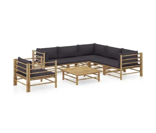 7-Daļīgs Dārza Atpūtas Mēbeļu Komplekts Ar Matračiem, Bambuss Vidaxl