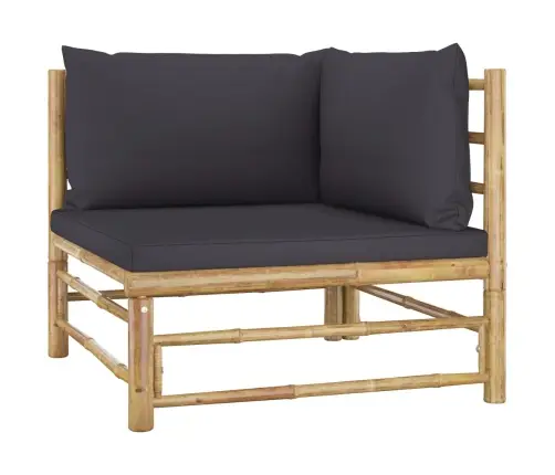 7-Daļīgs Dārza Atpūtas Mēbeļu Komplekts Ar Matračiem, Bambuss Vidaxl