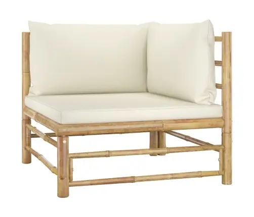 10-Daļīgs Dārza Atpūtas Mēbeļu Komplekts Ar Matračiem, Bambuss Vidaxl