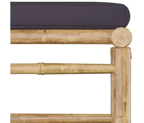 12-Osaline Aiamööblikomplekt Tumehallide Patjadega, Bambus