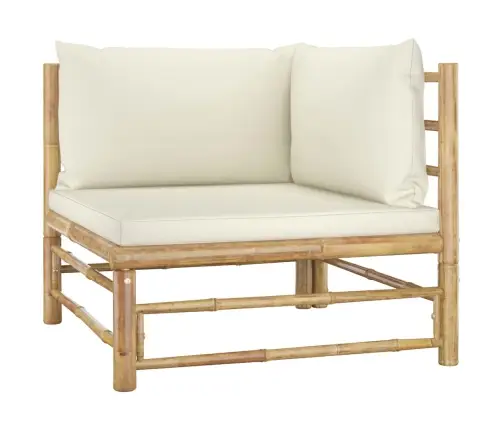 Sodo Komplektas Su Kreminėmis Pagalvėmis, 7 Dalių, Bambukas