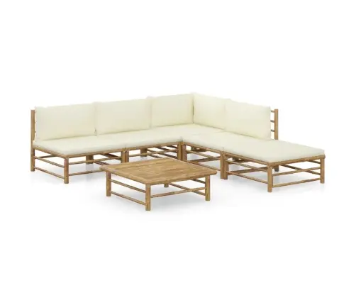 Sodo Komplektas Su Kreminėmis Pagalvėmis, 6 Dalių, Bambukas