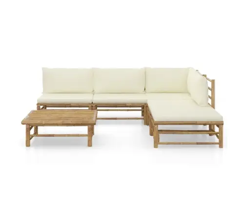 Sodo Komplektas Su Kreminėmis Pagalvėmis, 6 Dalių, Bambukas