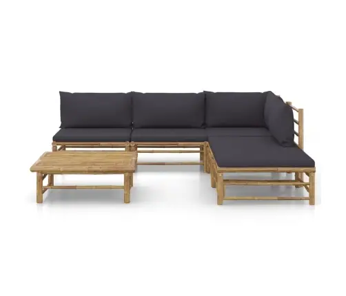 6-Daļīgs Dārza Atpūtas Mēbeļu Komplekts Ar Matračiem, Bambuss Vidaxl