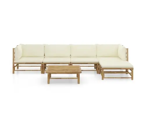 6-Daļīgs Dārza Atpūtas Mēbeļu Komplekts Ar Matračiem, Bambuss Vidaxl