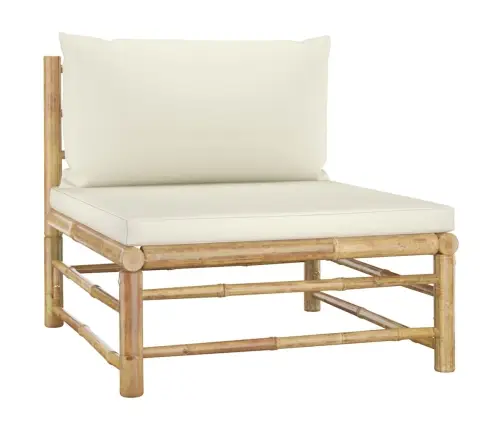 Sodo Komplektas Su Kreminėmis Pagalvėmis, 6 Dalių, Bambukas