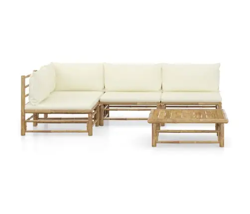 5-Daļīgs Dārza Atpūtas Mēbeļu Komplekts Ar Matračiem, Bambuss Vidaxl