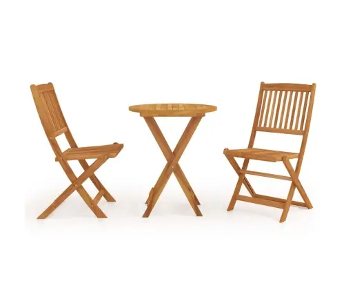 3-Daļīgs Dārza Mēbeļu Komplekts, Saliekams, Akācijas Masīvkoks Vidaxl