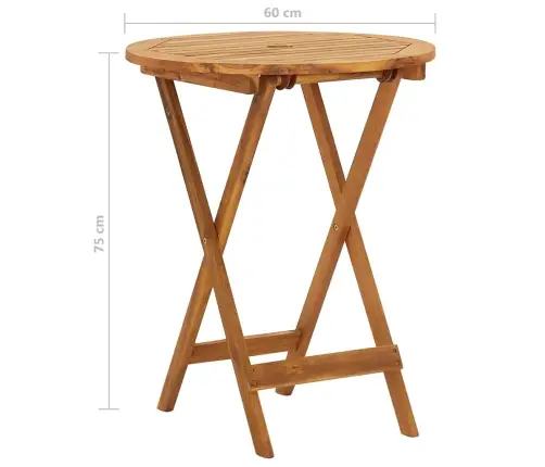 3-Daļīgs Dārza Mēbeļu Komplekts, Saliekams, Akācijas Masīvkoks Vidaxl