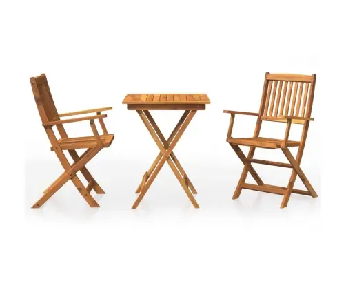 3-Daļīgs Dārza Mēbeļu Komplekts, Saliekams, Akācijas Masīvkoks Vidaxl