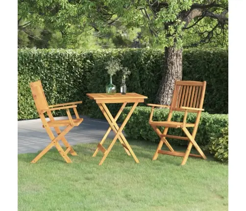 3-Daļīgs Dārza Mēbeļu Komplekts, Saliekams, Akācijas Masīvkoks Vidaxl