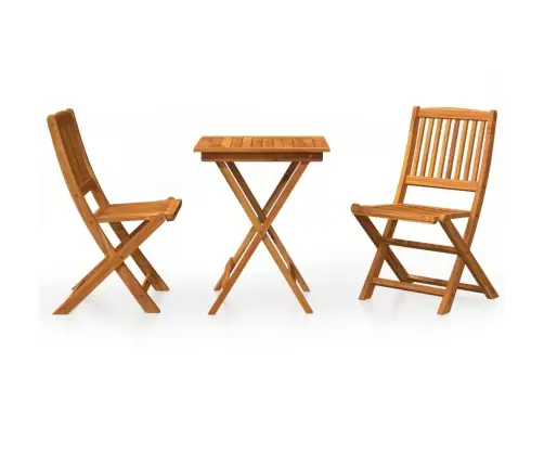 3-Daļīgs Dārza Mēbeļu Komplekts, Saliekams, Akācijas Masīvkoks Vidaxl