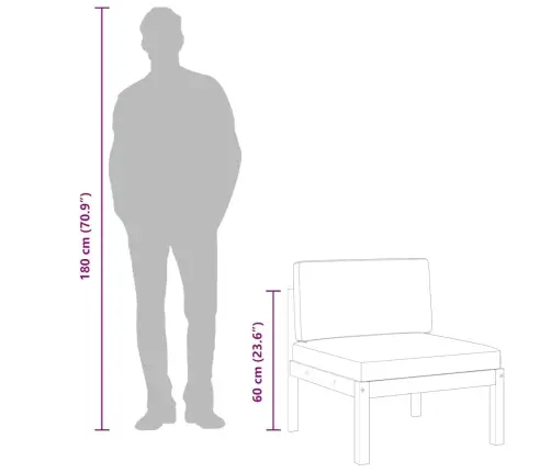 Kaheosaline Aiamööblikomplekt Patjadega, Puit, Akaatsia Ja Köis
