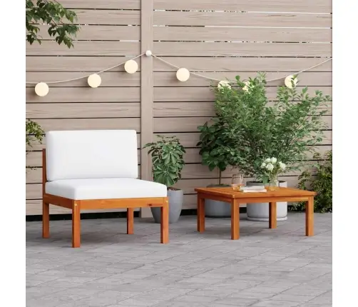Kaheosaline Aiamööblikomplekt Patjadega, Puit, Akaatsia Ja Köis