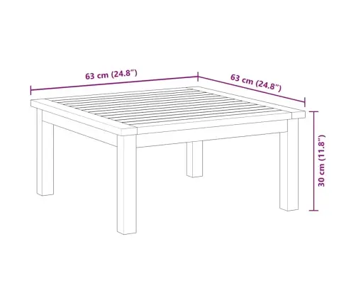 Dārza Galds, 63X63X30 Cm, Akācijas Masīvkoks Vidaxl