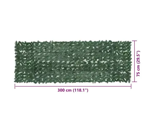 Balkono Pertvara, 300X100cm Su Tamsiai Žaliais Lapais