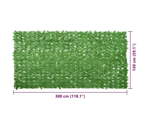 Balkona Aizslietnis Ar Zaļām Lapām, 300X150 Cm Vidaxl