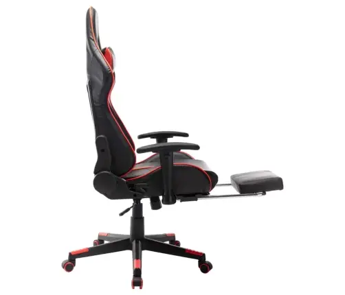 Žaidimų Kėdė Su Pakoja, Juoda Ir Raudona, Dirbtinė Oda