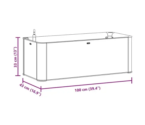 Dārza Puķu Kaste, Pašlaistīšanas Sistēma, 100X43X33 Cm, Balta Vidaxl
