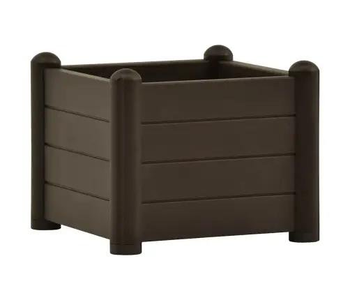 Augstā Puķu Kaste, Pelēkbrūna, 43X43X35 Cm, Pp Vidaxl