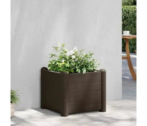 Augstā Puķu Kaste, Pelēkbrūna, 43X43X35 Cm, Pp Vidaxl