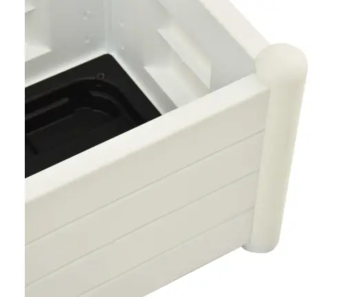 Dārza Puķu Kaste Ar Špaleru, 43X43X142 Cm, Balta, Pp  Vidaxl