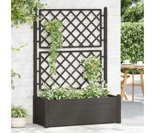 Sodo Lovelis Su Treliažu, Antracito Spalvos, 100X43X142cm Pp