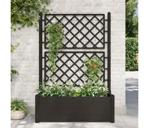 Sodo Lovelis Su Treliažu, Antracito Spalvos, 100X43X142cm Pp