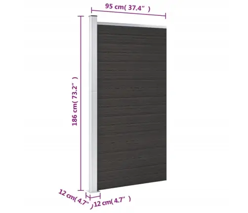 Tvoros Segmentas, Juodos Spalvos, 95X186cm Wpc Tvoros Segmentas, Juodos Spalvos, 95X186cm Wpc