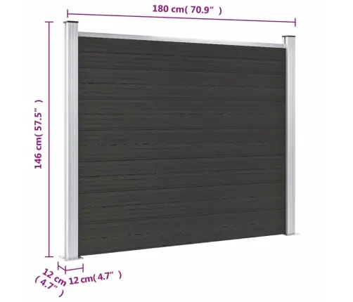 Tvoros Segmentas, Juodos Spalvos, 180X146cm Wpc