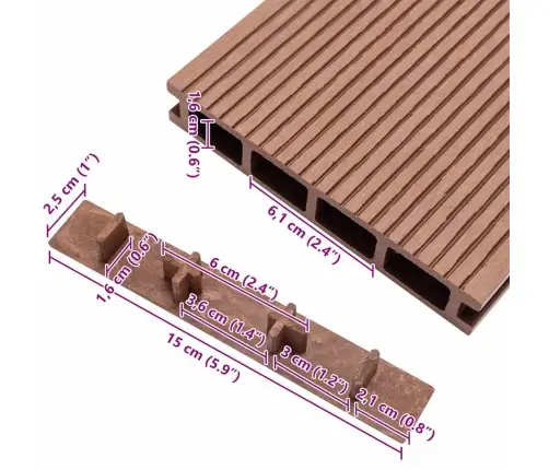 Terases Dēļu Gali, 10 Gab., Brūna Plastmasa Vidaxl