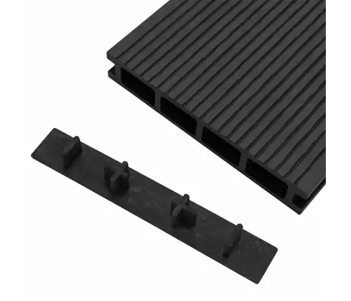 Terases Dēļu Gali, 10 Gab., Melna Plastmasa Vidaxl