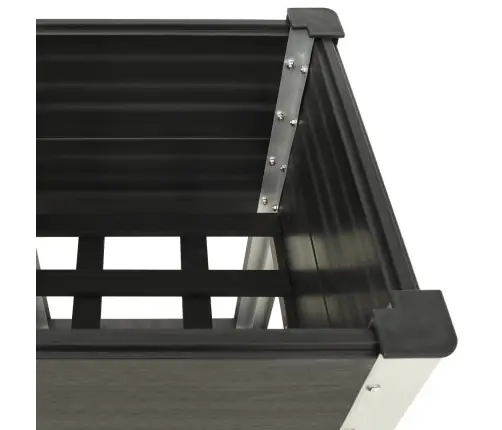 Augstā Puķu Kaste Ar Plauktu, 50X50X90 Cm, Pelēks Wpc Vidaxl