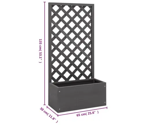Vīteņaugu Režģis Ar Puķu Kasti, 65X30X135 Cm, Wpc Vidaxl