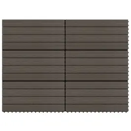 Grindų Plytelės, 6Vnt., Tamsiai Rudos, 60X30cm Wpc, 1,08 M²