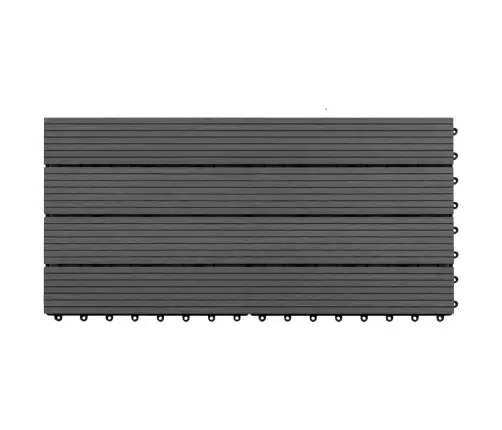 Terrassiplaadid, 6 Tk, Wpc, 60 X 30 cm 1,08 M², Must