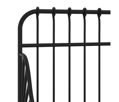 Gultas Rāmis, Pagarināms, Melns Metāls, 80X130/200 Cm Vidaxl