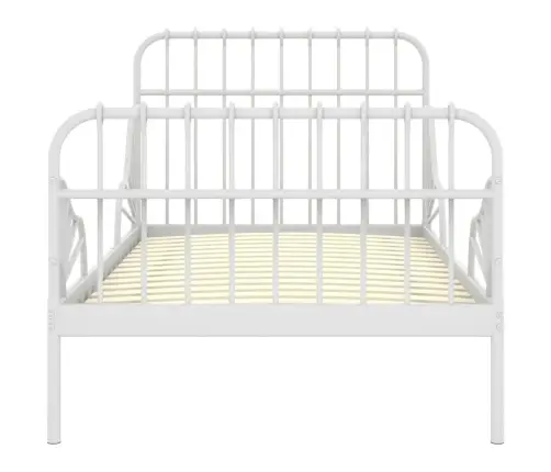 Gultas Rāmis, Pagarināms, Balts Metāls, 80X130/200 Cm Vidaxl