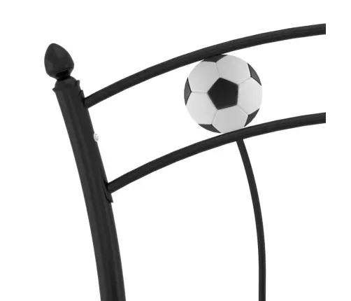 Gultas Rāmis, Futbola Dizains, Melns Metāls, 90X200 Cm Vidaxl