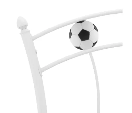 Gultas Rāmis, Futbola Dizains, Balts Metāls, 90X200 Cm Vidaxl