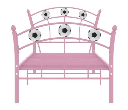 Voodiraam Jalgpalli Disainiga, Roosa, Metall, 90 X 200 Cm