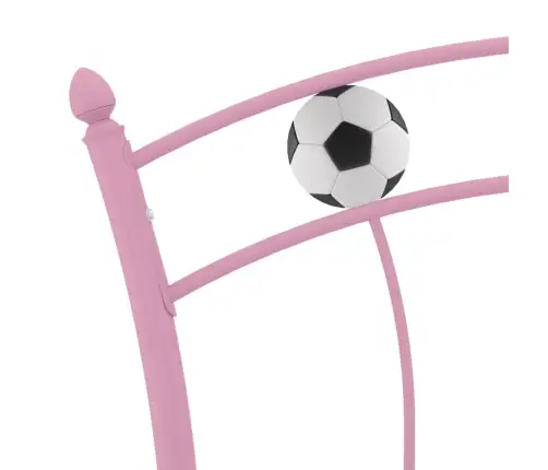 Voodiraam Jalgpalli Disainiga, Roosa, Metall, 90 X 200 Cm