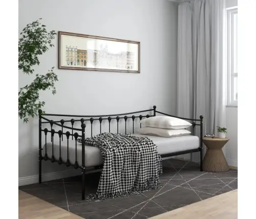 Diivanvoodi Raam Must Metallist 90 X 200 Cm