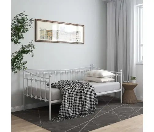 Dīvāngulta, Balta, Metāls, 90X200 Cm Vidaxl