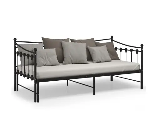 Izvelkams Dīvāna Rāmis, Melns, Metāls, 90X200 Cm Vidaxl