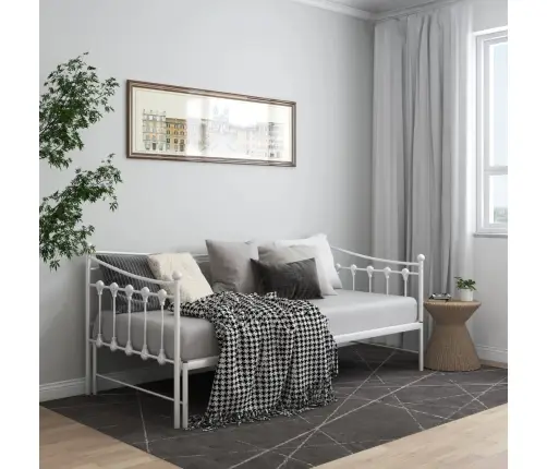 Izvelkams Dīvāna Rāmis, Balts, Metāls, 90X200 Cm Vidaxl