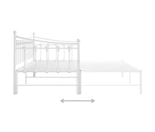 Izvelkams Dīvāna Rāmis, Balts, Metāls, 90X200 Cm Vidaxl